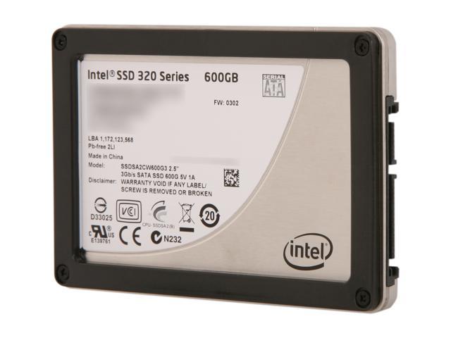 Intel 320 Series 2.5' 600GB SATA II MLC Internal Solid State Drive (SSD) SSDSA2CW600G310